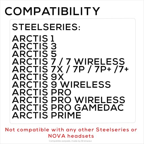 Gaming Gel Earpads for SteelSeries Arctis 1, Arctis 3, Arctis 5, Arctis 7, Arctis 9X, Arctis Pro & Arctis Prime Headset Headphone Earpads, Memory Foam & PU Leather (Black) - color: Black Gaming