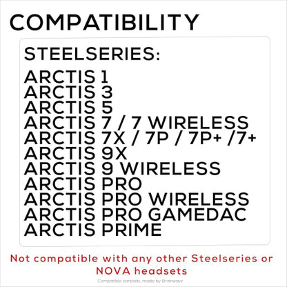 Sheepskin Earpads for Steelseries Arctis 1, 3, 5, 7, 9, PRO & Prime Headsets, Real Leather with Memory Foam - Thicker, Comfier & Long Lasting, by Brainwavz - color: Sheepskin