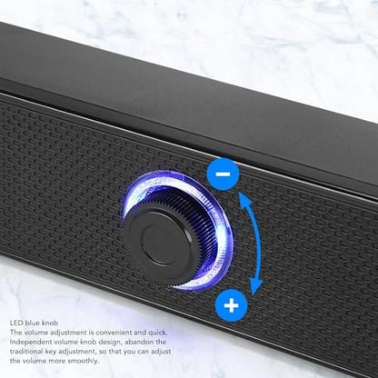 Computer Speakers, Wired USB Desktop Soundbar with Volume Knob, HiFi Clear Sound, Anti Static Noise Mini Speaker for PC Laptop