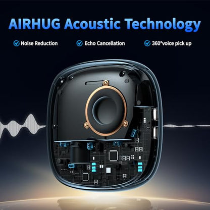 AIRHUG Conference Speaker and Microphone, Bluetooth & USB Speakerphone | 360° Voice Pickup, Advanced Noise Reduction & Echo Cancellation, USB-C Plug & Play, Compatible with Zoom & MS Teams
