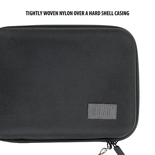 USA Gear Hard Shell Electronics Organizer 7.5 Inch Travel Case - Cable Organizer with Scratch Resistant Interior, Compatible with Garmin GPS, Portable Hard Drive, Phone Charger & More - Black