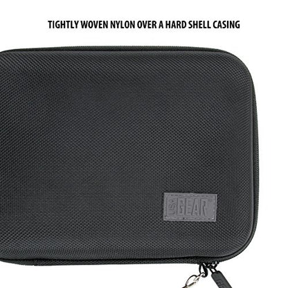 USA Gear Hard Shell Electronics Organizer 7.5 Inch Travel Case - Cable Organizer with Scratch Resistant Interior, Compatible with Garmin GPS, Portable Hard Drive, Phone Charger & More - Black