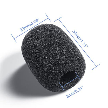 Weewooday 50 Pieces Mini Foam Microphone Windscreen Headset Mic Covers Foam Protection for Small Lapel and Lavalier Microphones(Black)