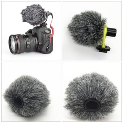 Microphone Furry Windscreen Muff Windshield for Camera Mic Protector with Large Pore Acoustic Foam Suitable for Outdoor Recording and Video Shooting