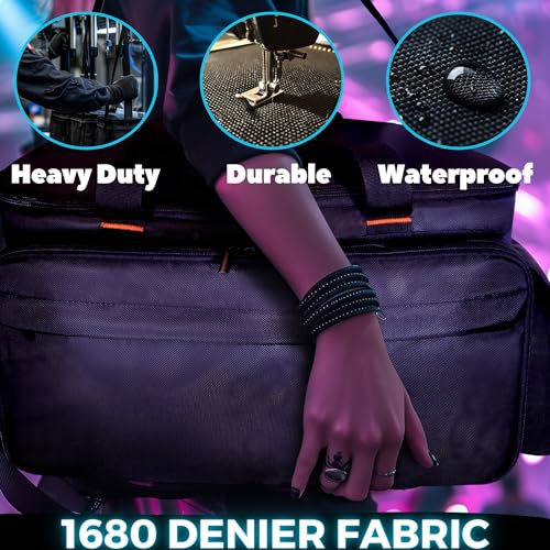 DJ Cable File Gig Bag with Detachable Dividers | 1680D Fabric | For DJ Gear, Sound Equipment & Accessories | Padded Storage for Mics, Lighting, Camera, Pedals, Cords