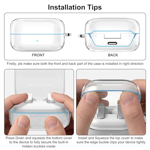 for Samsung Galaxy Buds 4 Case/Galaxy Buds 4 Pro Case Clear,Flexible TPU Clear Cover for Samsung Galaxy Buds 4/4 Pro,Premium Skin with Keychain&Cleaning Pen,Samsung Earbuds Accessories-Clear - color: Clear