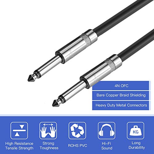 2 Pack 100 Ft 1/4" to 1/4" Inch TS Speaker Cable True 12 AWG for DJ PA - size: 100Ft