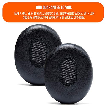 WC PadZ QC3 - Replacement Ear Cushions for Bose QuietComfort 3 | Made by Wicked Cushions | Extra Durable Leather, Softer Memory Foam, Added Thickness | Black