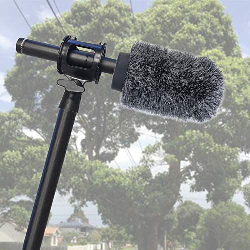 YOUSHARES Deadcat Windscreen for Rode NTG1, NTG2, Audio-Technica AT897 Shotgun Microphones, Wind Muff Up to 5.5" Long - color: 04_Gray