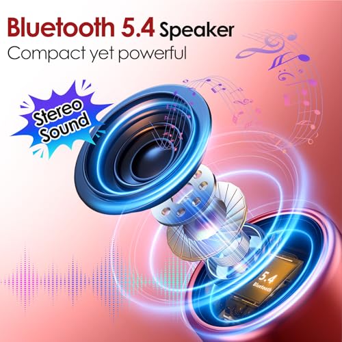 Portable Bluetooth Speaker Mini Speakers, Wireless, HD Microphone | 12H Battery Life, Metal Cover,TWS Pairing, Wireless Speaker with RGB Lights for Home/Travel/Outdoor/Car/Beach by Music Lovers - color: Red