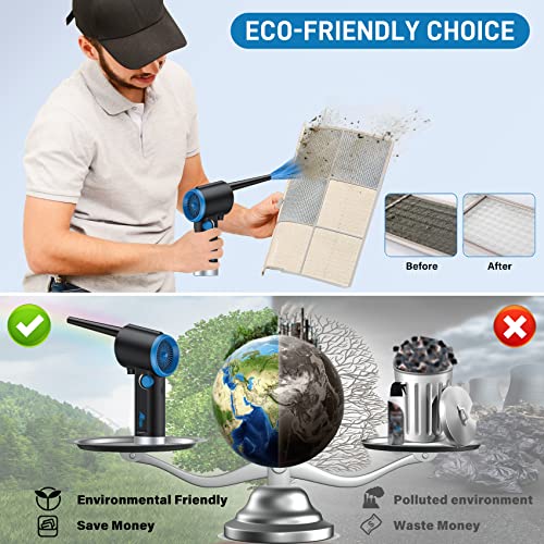ATEngeus Compressed Air Duster, Electric Air Duster, Cordless Air Duster for Computer, Stepless Speed, Keyboard Cleaner, Replace Canned Air, Brushless Motor, 6000mAh