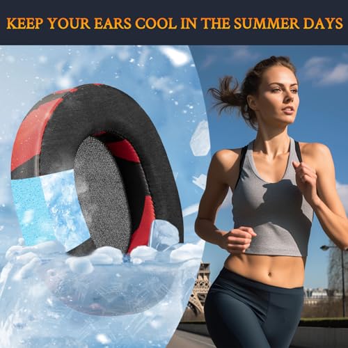 SOULWIT Earpads for SteelSeries Arctis 1/3/5/Arctis 7/7+/7P/7P+/7X/7X+/9/9X/Pro/Prime(Do Not Fit Any Arctis Nova) Headset, Cooling Gel Ear Pads Cushions with Ice Silk Fabric - Red Storm - color: Red Storm