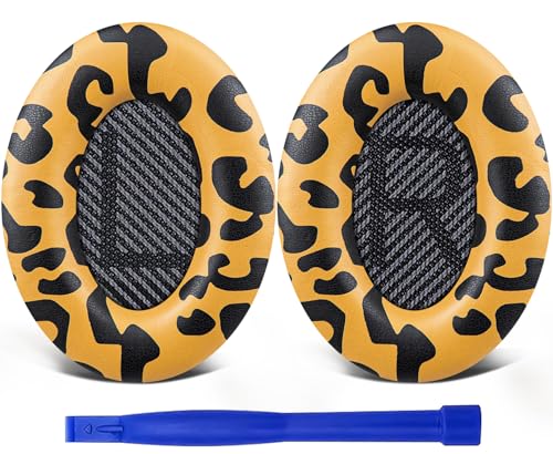 Replacement Earpads Cushions for Bose QuietComfort 35 (QC35) & Quiet Comfort 35 II (QC35 ii) Headphones, Ear Pads with Softer Leather, Noise Isolation Foam, Added Thickness (Tiger Stripes) - color: Tiger Stripes