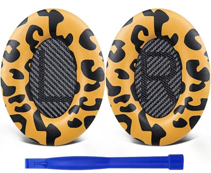 Replacement Earpads Cushions for Bose QuietComfort 35 (QC35) & Quiet Comfort 35 II (QC35 ii) Headphones, Ear Pads with Softer Leather, Noise Isolation Foam, Added Thickness (Tiger Stripes) - color: Tiger Stripes