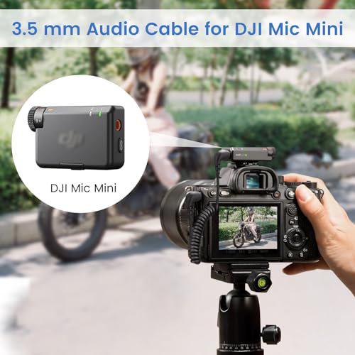 2-Pack 3.5mm Audio Cable for DJI Mic Mini Camera, Coiled 3.5mm TRS Aux Cord | 90-Degree Plug