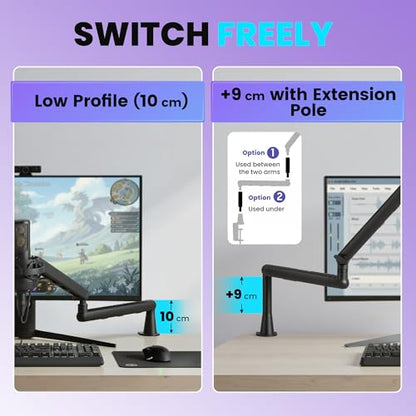 CAHAYA Table Microphone Arm - Podcasting and Streaming Metal Adjustment