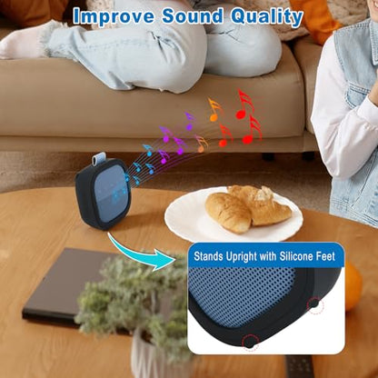 1 Pack Silicone Case for Bose SoundLink Micro 2nd Gen Speaker, Shockproof Protective Skin Cover Sleeve Soft Silicone Cover (Case Only) (Black) - color: Black