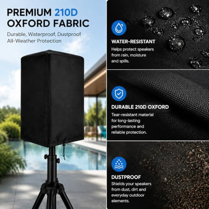 Outdoor Speaker Cover for Yorkville PS10P 10" 2012–2020, Powered Pa Speakers, Water-Resistant Weather Protective Oxford Fabric Cover for Portable Dj Speakers