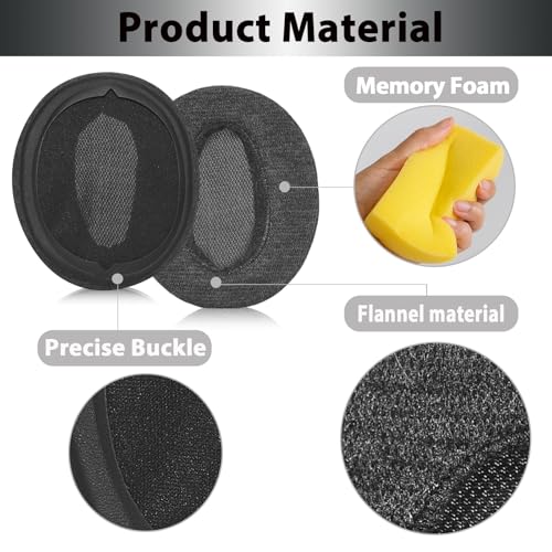 Adhiper Velour Replacement Ear Pads for Sony WH-CH720N, WH-CH710N - Black | Softer Velour Fabric & High-Density Memory Foam Earpads for Sony Headphones - color: Black-Velour Fabric