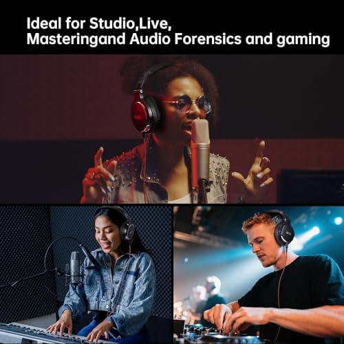 EKSA Wired Headphones, Over Ear Headphones for Studio Monitor/Mixing DJ | Hi-Res Stereo Sound, 1/4 to 3.5mm Jack, 50mm Drivers, for PC Keyboard Piano Podcast Guitar AMP Computer Recording Mixing
