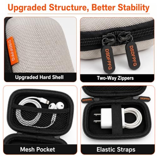 Silver Mini Hard Earbud Case, Small Portable Rectangle Carrying Case Pouch | Small Hard Case for Apple Airpods, Earpods, Samsung Galaxy Buds, Earbuds, Earplugs, In Ear Monitor, USB Cable, Flash Drive - color: Silver
