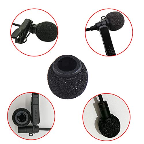 2 Pack Mini Size Lapel Microphone Foam Cover, Lavalier Microphone Windscreen Replacement for Sony Microphone
