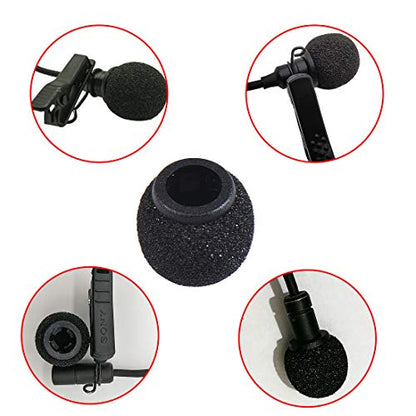 2 Pack Mini Size Lapel Microphone Foam Cover, Lavalier Microphone Windscreen Replacement for Sony Microphone