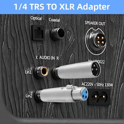 1/4'' TRS to XLR Adapter 4-Pack, Balanced Quarter Inch 6.35mm to XLR Male/Female Adapters for Mixers, Microphones, Amplifiers