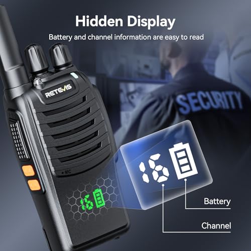 Retevis H777H Two Way Radios Rechargeable, Compact Walkie Talkie (20 Pack) | Business FRS Radios for School, Events, Intuitive Power Channel Display, USB-C, Emergency Alarm, Flashlight, Ready to Use