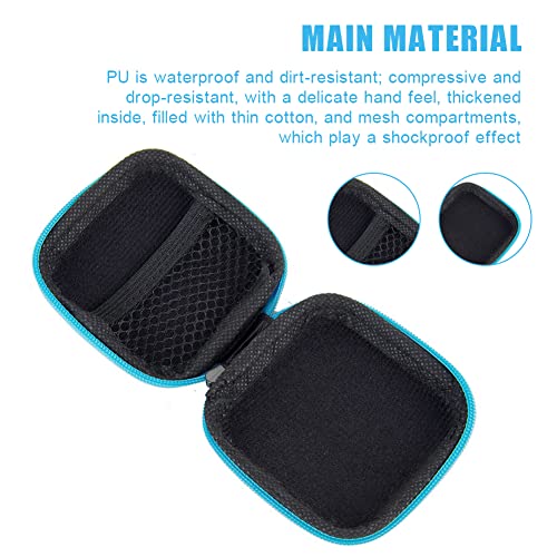 6Pcs Earphone Case,PU Small Square Pocket Earbud Carrying Case Bag with Zipper,Mini Portable Storage Bag,Cell Phone Accessories Organizer for Storing Earpieces,USB Cable,SD Cards,Memory Card