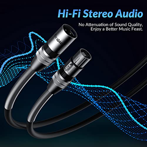 Kxable XLR Microphone Cable 3 FT, XLR Male to Female Balanced Mic Cable, 3-Pin Shielded Speaker Cord, Zinc Alloy Connectors, 22AWG Pure Copper, Metal Spring SR, Recording Studio, Podcast, Black - size: 3FT, style: 1-Pack