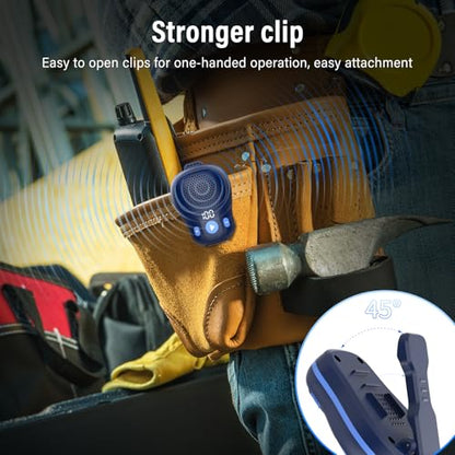 Wearable Bluetooth Speaker, Clip-On Speaker with Mic, IP56 Waterproof Blue | 18H Battery Life, Hands-Free Music & Calls, Outdoor Adventure Ready, Lightweight Wearable Design - color: Blue