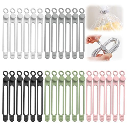 Silicone Cable Ties, 2026 Upgrade Reusable Cable Management Organizer, Elastic Data Cable Organizer Cord Wrap Straps for Fastening Charger Earphone Charger Office Desk Appliance Cords Wires