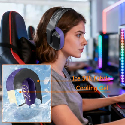 SOULWIT Cooling Gel Earpads Replacement for Logitech G733/G535/G335 Lightspeed Wireless Gaming Headset, Ear Pads Cushions with Comfort Noise Isolation Foam - Purple - color: Purple