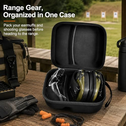 GWCASE Earmuffs & Shooting Glasses Case, Compact Carry, Case Only