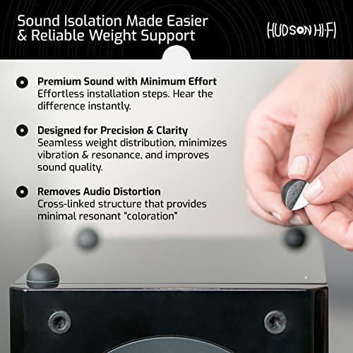 Speaker Isolation Pads – 8-Pack 0.75" Platinum Silicone Feet for Speakers, Subwoofers, Turntables – Non-Slip, Vibration Damping Pads with Adhesive – 20 Duro Anti-Vibration Mounts