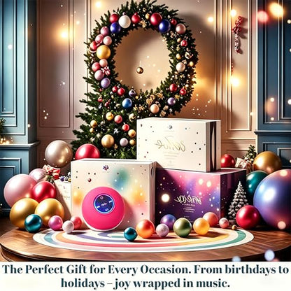 Mini Bluetooth Shower Speaker Pink, Silicone Suction Cup Portable Speaker with LED Lights, IPX4 Waterproof, Built in Mic, for Bathroom Kitchen Outdoors, Ideal Gifts (Pink) - color: Red