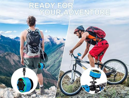 Bluetooth Speakers, DuoTen IPX7 Waterproof Wireless Portable Bluetooth Speakers w/LED Display, FM Radio, Suction Cup, Light Show, Loud Stereo Sound and Bass for Shower, Pool, Party, Travel, Outdoors