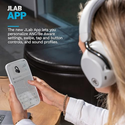 JLab, Epic Lux Lab Edition, Wireless Over Ear Headphones, Active Noise Cancelling, Hi-Res Audio, Cloud White - color: Cloud White