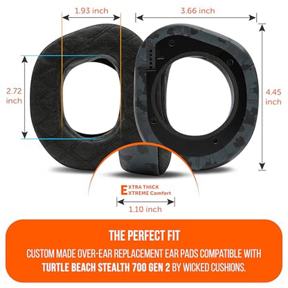 WC Freeze V2 Stealth 700 Gen 2 - Earpads for Turtle Beach Stealth 700 Gen 2 | Made by Wicked Cushions | New Freeze V2 Cooling Fabric, Enhanced Comfort & Isolation | Black Camo - color: Black Camo
