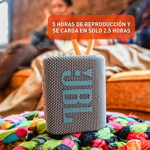 JBL Go 3 - Portable Bluetooth Speaker, Built-in Battery, Waterproof and Dustproof, Bonus Keychain LED Included - Gray - color: Gray