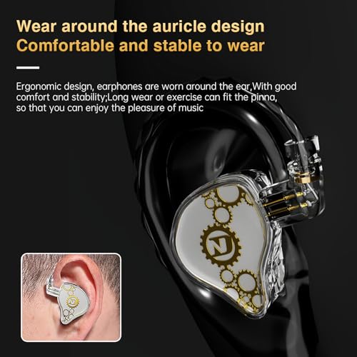 CCA ND Venus in Ear Monitor Headphones, 10mm Double Magnetic Dynamic Driver IEM Earphones, HiFi Wired Gaming Earbuds, 2 Pin Detachable Cable (Without Mic, Blue, 3.5mm Plug) - color: Blue, size: Without Mic, 3.5 mm