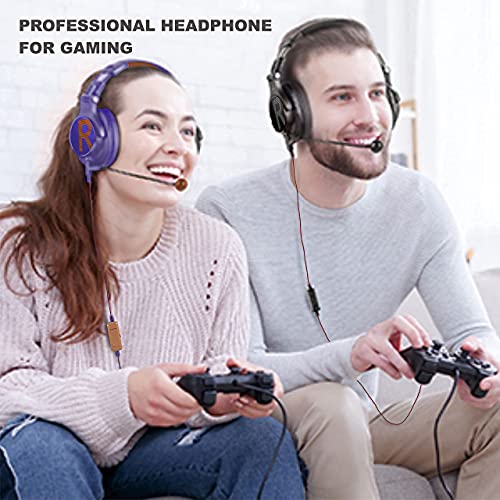 Prosonic DJ2XG Headsets with Boom Mic, Wired Over Ear Headphones for Business Meeting, Skype Zoom, PC Gaming ,PS4, Xbox One, Discord, Podcast, Headset with SharePort & Volume Control (Blue)