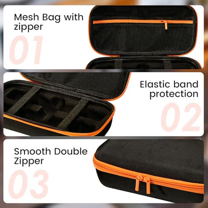 Wireless Microphone Case for JBL Wireless Microphone System,Waterproof Handheld Dual Mic Case,Portable Mic bag for Singing or Karaoke Receiver, Adapter, AA Batteries-Orange(Box Only)