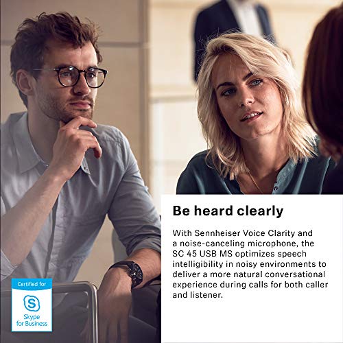 Sennheiser SC 45 USB MS (507083) - Single-Sided Business Headset | For Skype for Business, Mobile Phone, Tablet, Softphone, and PC | HD Sound & Noise-Cancelling Microphone (Black) - style: SC 45 USB MS