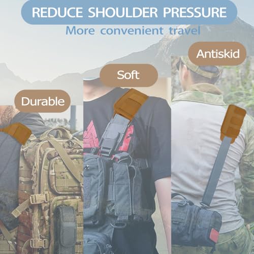 2-Pack Shoulder Pad Ultra-Thick Tactical Vest Cushion for Laptop Bags, Messenger Bags, Briefcase Bags, Luggage Bags, Tool Bags, Travel Bags and Most Bags, Khaki - color: Khaki