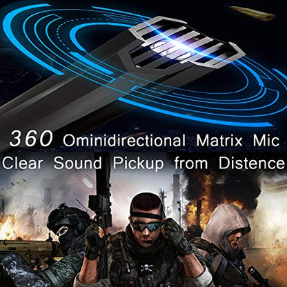 Granvela Long-Neck USB Microphone for PC,Desktop Omnidirectional Condenser Microphone with Mute Button/RGB LED Indicator for Gaming, Office and Home Use.