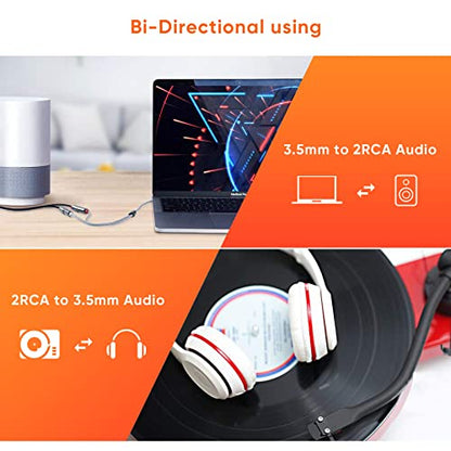 CableCreation 3.5mm Male to 2RCA Female Jack Stereo Audio Cable, 3.5mm to RCA Extension Cable Compatible with iPhone, iPad, MP3, Tablets, HiFi Stereo System, Speaker,3FT/0.92M - size: 3FT, style: 3.5mm Male to 2RCA Female