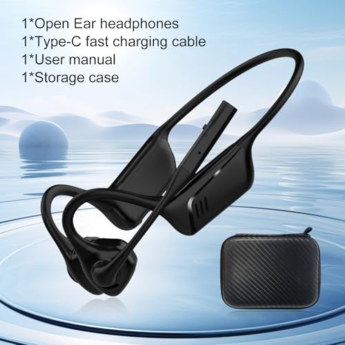 Open-Ear Bluetooth Wireless Trucker Headset with Microphone | Bluetooth Headphones with Noise Cancelling Mic , Wireless Headset with Mic for Work, Workout, Driving, Call - color: Black