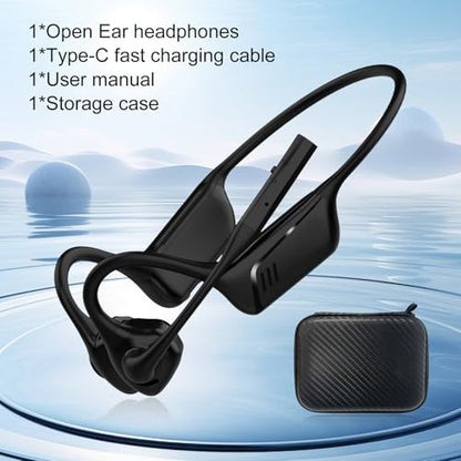 Open-Ear Bluetooth Wireless Trucker Headset with Microphone | Bluetooth Headphones with Noise Cancelling Mic , Wireless Headset with Mic for Work, Workout, Driving, Call - color: Black